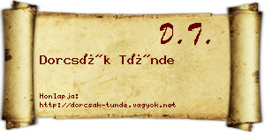 Dorcsák Tünde névjegykártya