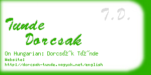 tunde dorcsak business card